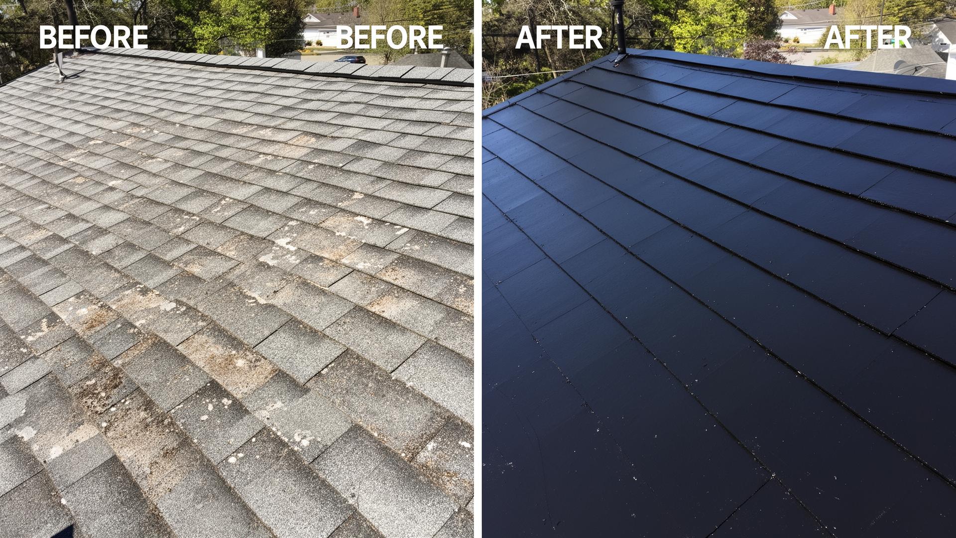 Roof Painting before and after